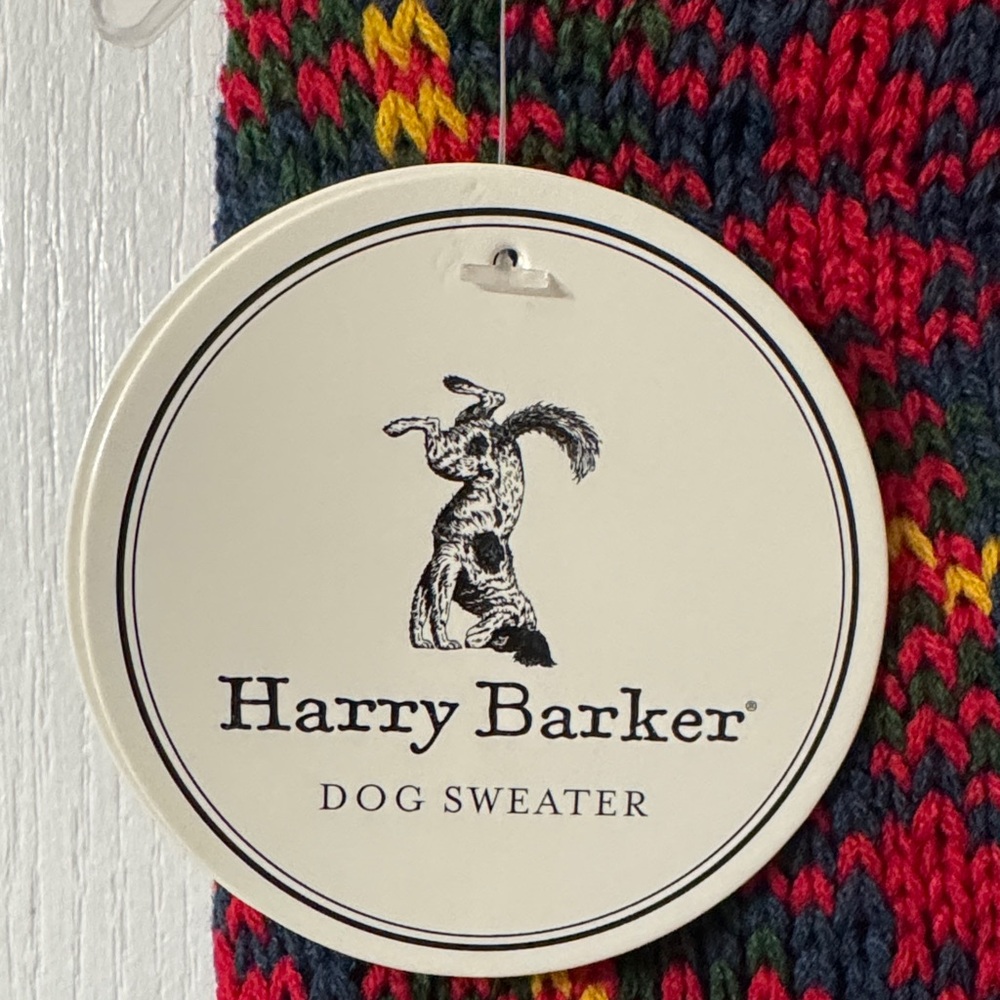 Harry Barker Holiday Cozy Red Knit Dog Sweater Sz L - Picture 3 of 8